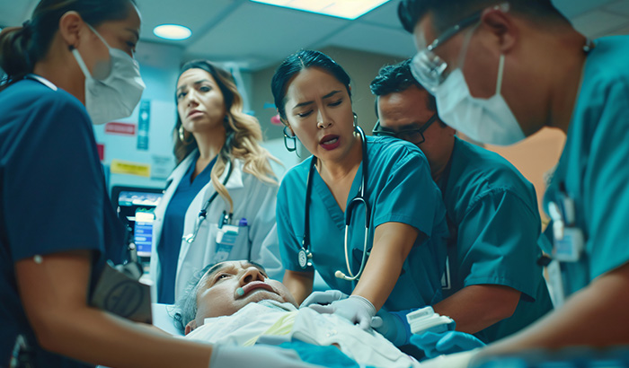A team of doctors and nurses collaborating in an urgent care setting at a hospital in Tooele, providing after-hours care.